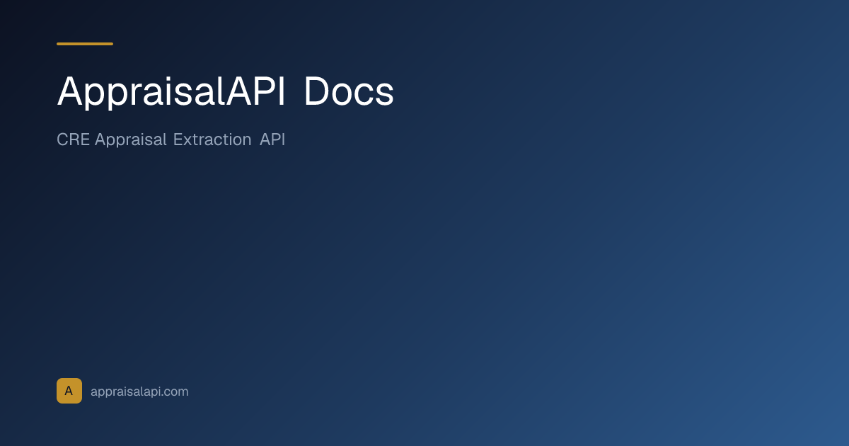 API Docs — CRE Appraisal Extraction | AppraisalAPI