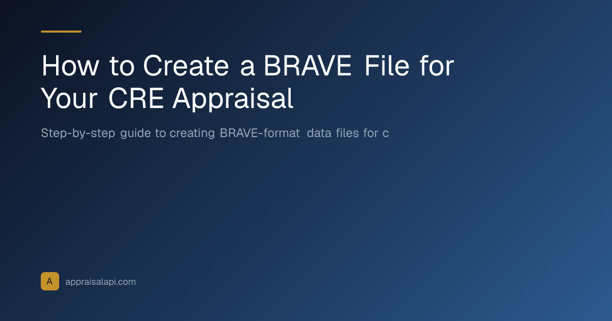 How to Create a BRAVE File for Your CRE Appraisal | AppraisalAPI